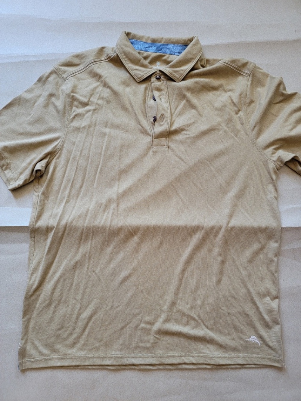 Tommy Bahama Palm‑Trim Polo – Large – Tan – Like New ($125 Retail)